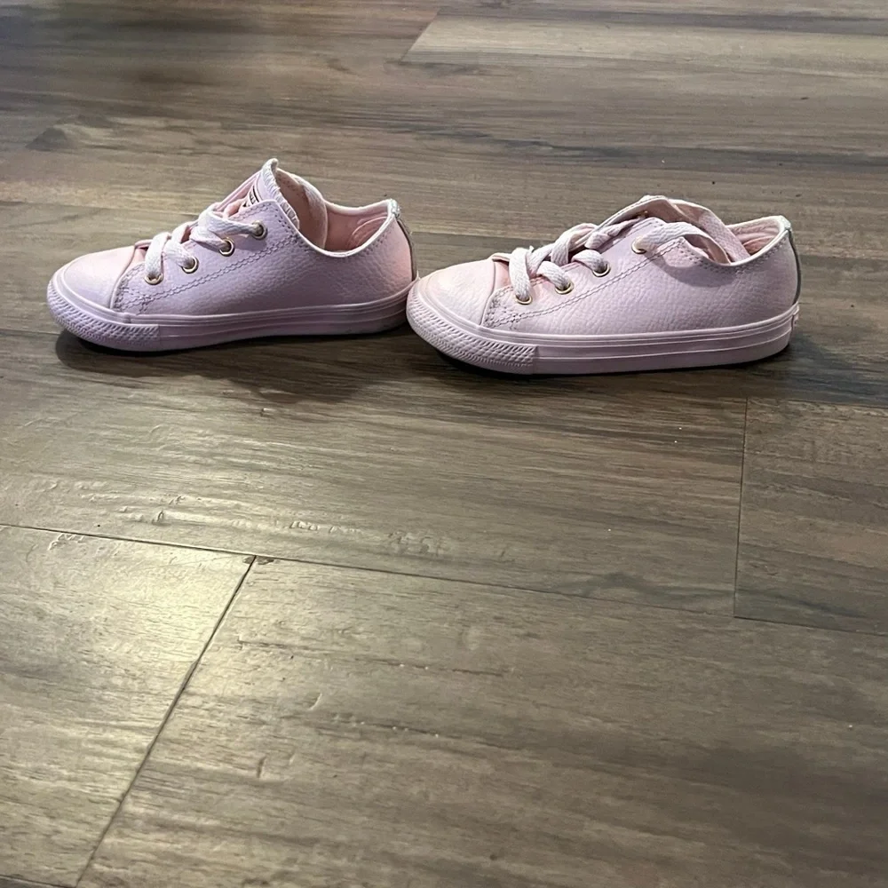 Converse All Star Light Pink Leather Sneakers Classic Style - Picture 4 of 7